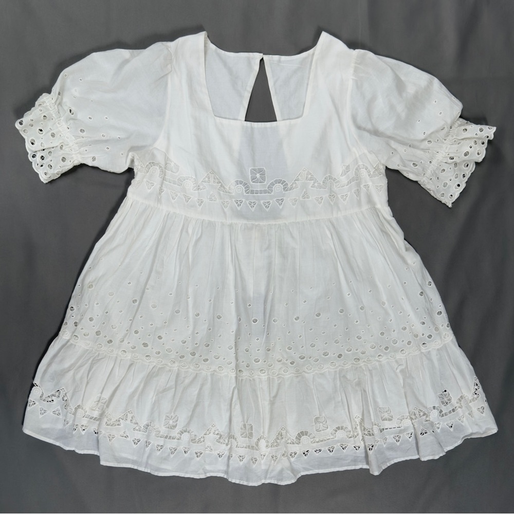 NWT Anthropologie Plus Size Cotton Dress 1X, White, Boho, Flowy, Lightweight - Picture 4 of 16